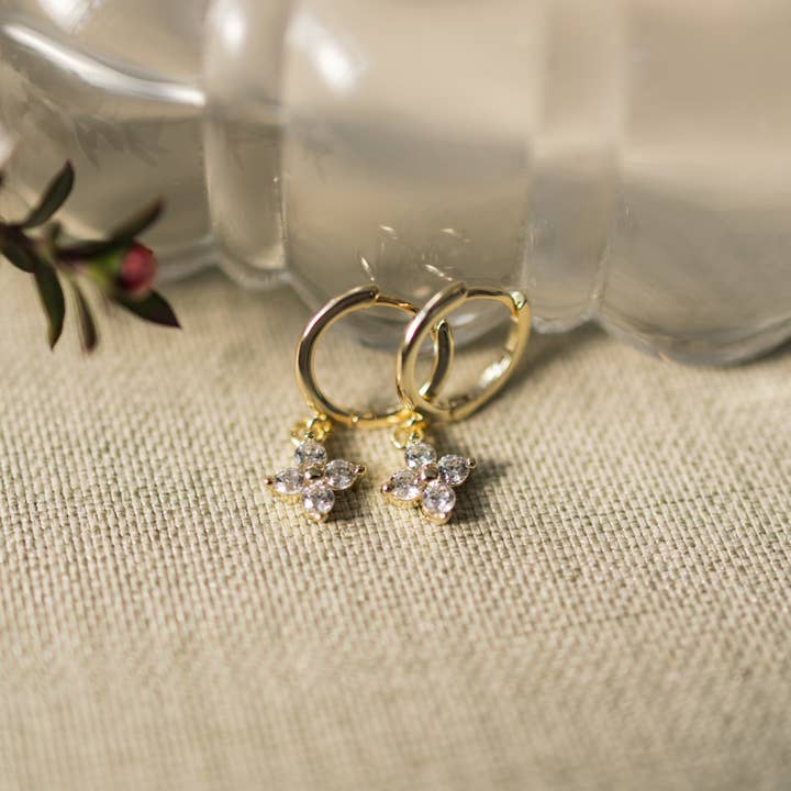 Twila Hoops-Clear for wholesale by Glee Jewelry