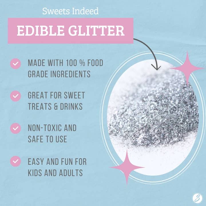 Sweets Indeed - Wholesale Cocktail Mix/Syrup - New Year Edible Glitter 3 Pack - Silver, Gold, Iridescent