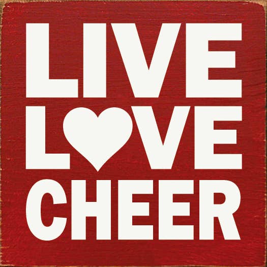 Cartello in legno «Live Love Cheer» per la vendita all'ingrosso da parte di SAWDUST CITY
