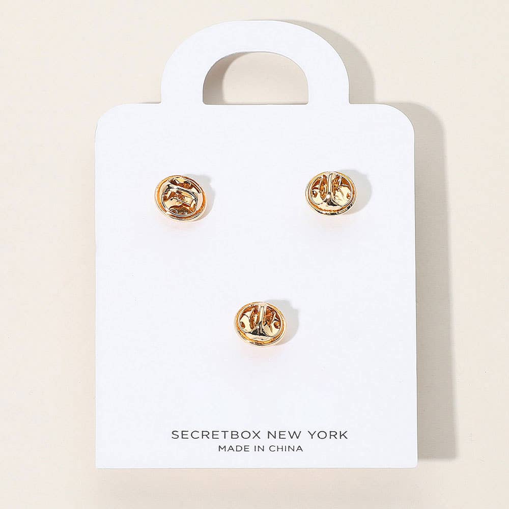 Sensibling Corp. - Wholesale Shoe Jewelry - Women's - 3PCS - Rose Cameo Glass Stone Shoe Deco Charm Pin Set2