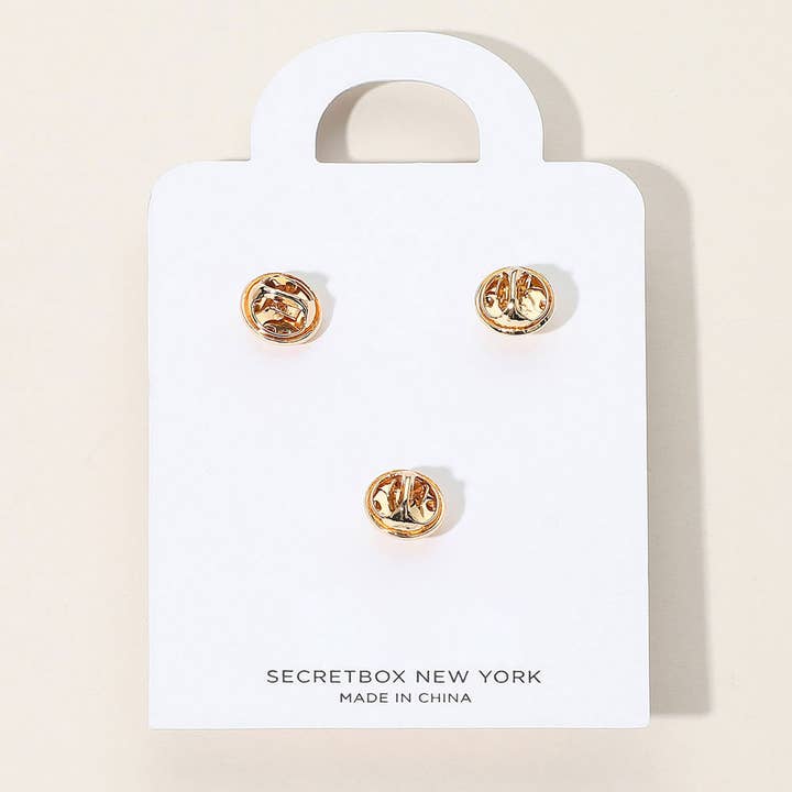 Sensibling Corp. - Wholesale Shoe Jewelry - Women's - 3PCS - Rose Cameo Glass Stone Shoe Deco Charm Pin Set2