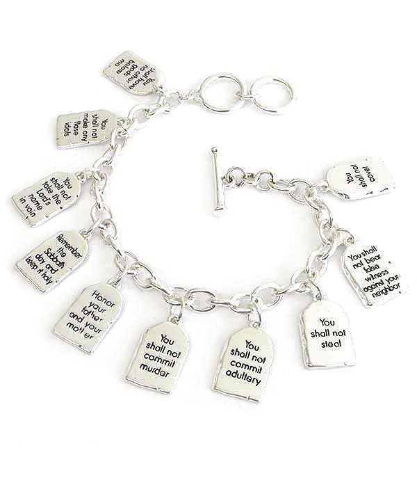Jewelry Max - Wholesale Charm/Dangle Bracelet - ( T906 )   TEN COMMANDMENT CHARM TOGGLE BRACELET0