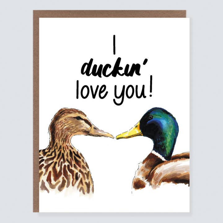 Morgan Swank Studio - Wholesale Love Card - I Duckin' Love You Ducks | Punny Love Card