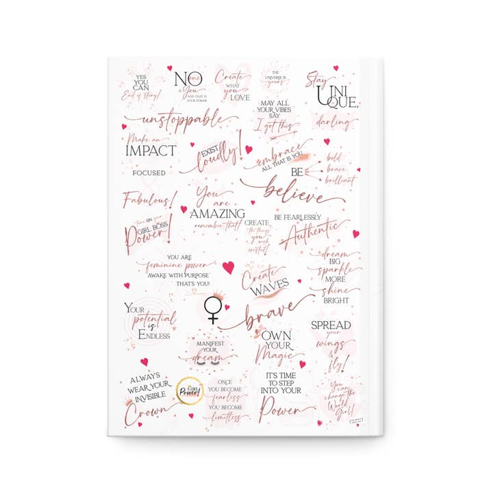 Girl Power 24/7 - Wholesale Journal/Diary - Girl Boss Hardcover Journal - Make an Impact! - White & Rose6