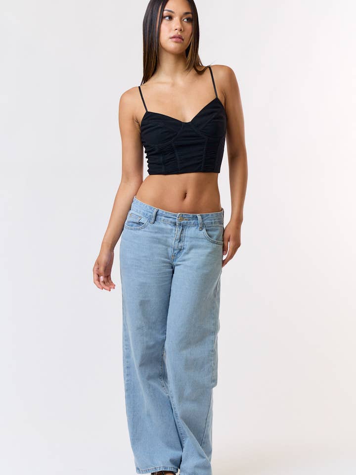 Blue Blush - Wholesale Bustier - Women's - IBT30978 MESH BUSTIER CORSET TOP