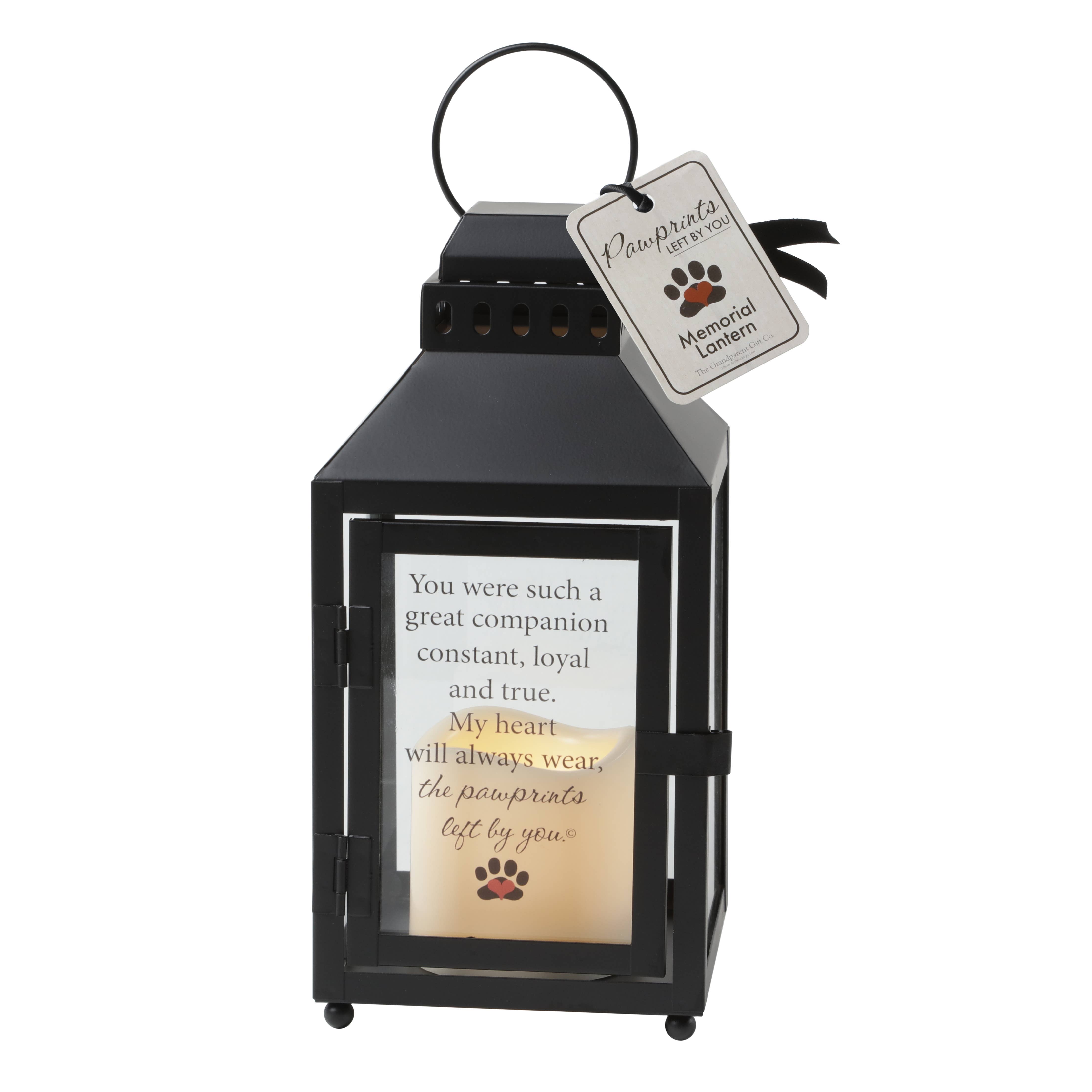 The Grandparent Gift Co. Inc. - Wholesale Lantern - Pawprints Left By You Memorial Pet Loss  Lantern 60686