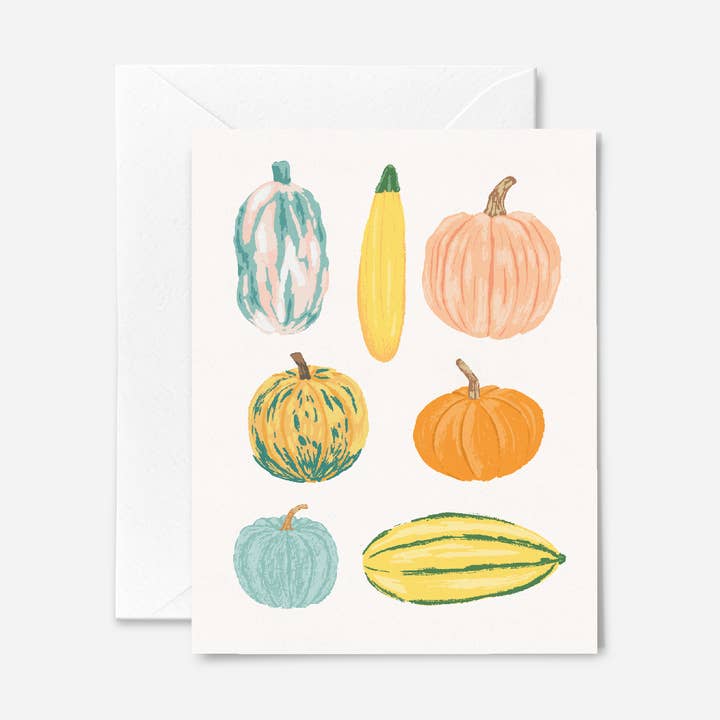 Painterly Pumpkins Card for wholesale by Solmade Studio