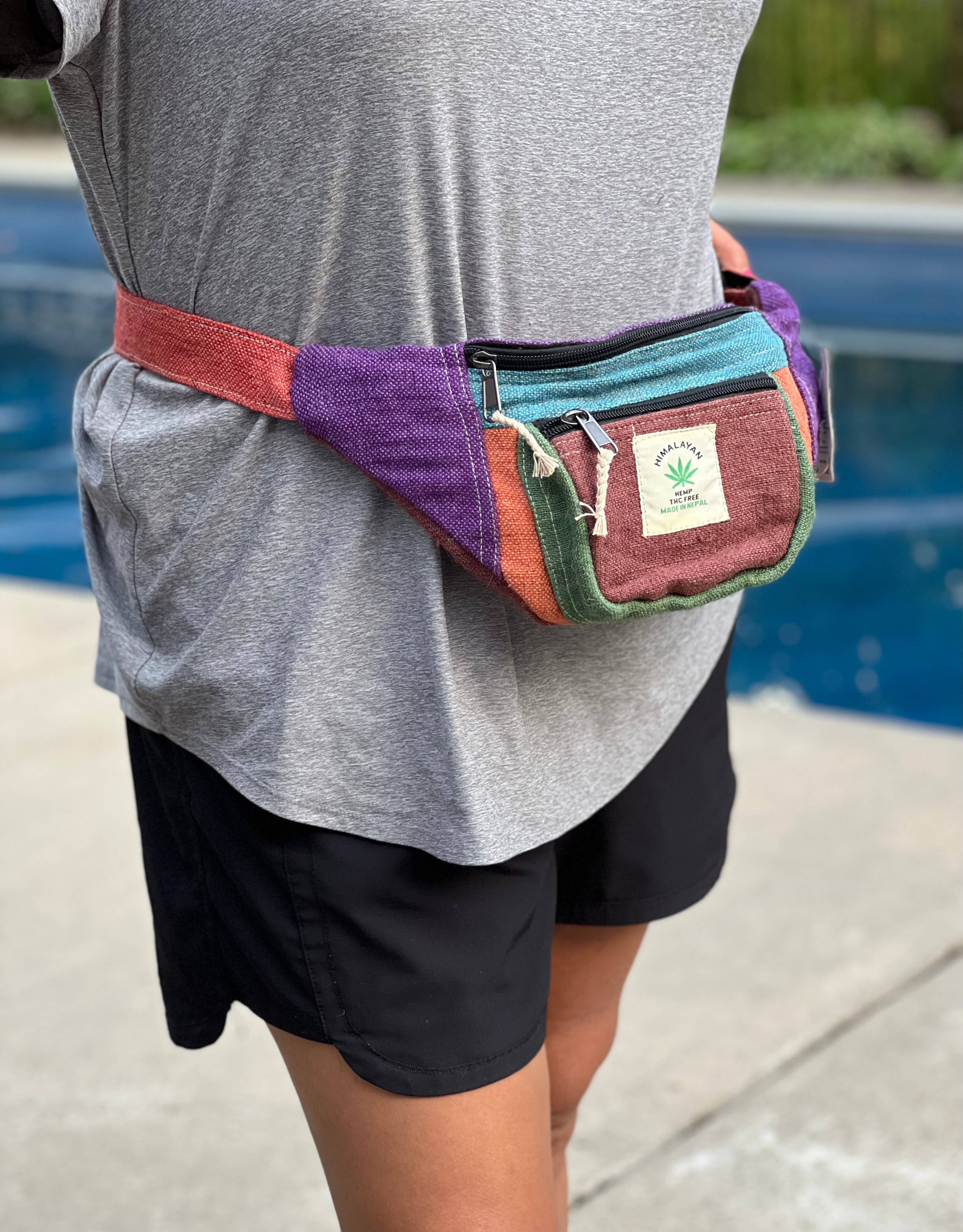 Lungta Imports - Wholesale Belt Bag - Women's - Eco-Friendly Boho Hippie Style Hemp Fanny Pack Hip Waist Bag11