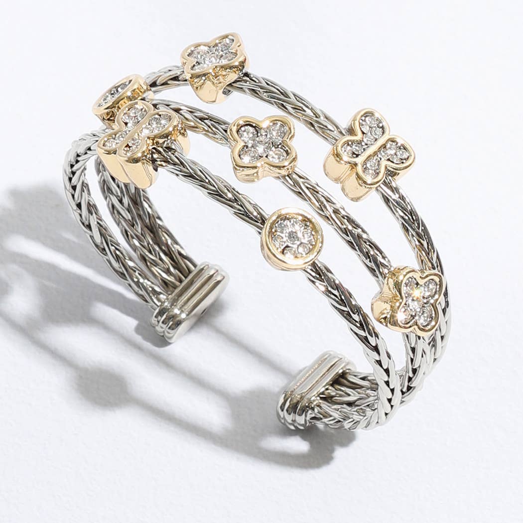   Triple Braided Bangle Butterfly Deco Bracelet for wholesale on Faire3