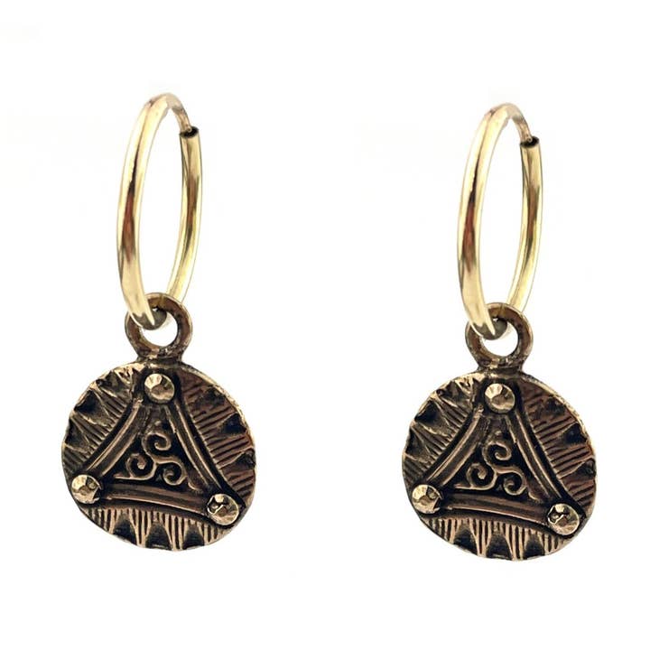 TRISKELE Tiny Endless Hoops for wholesale by Compass Rose Design