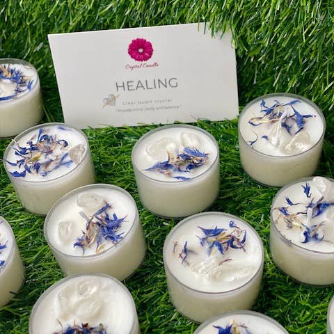 BULK Healing "Candela in cristallo vegano di soia al quarzo trasparente» per la vendita all'ingrosso da parte di VioletFifthAvenue