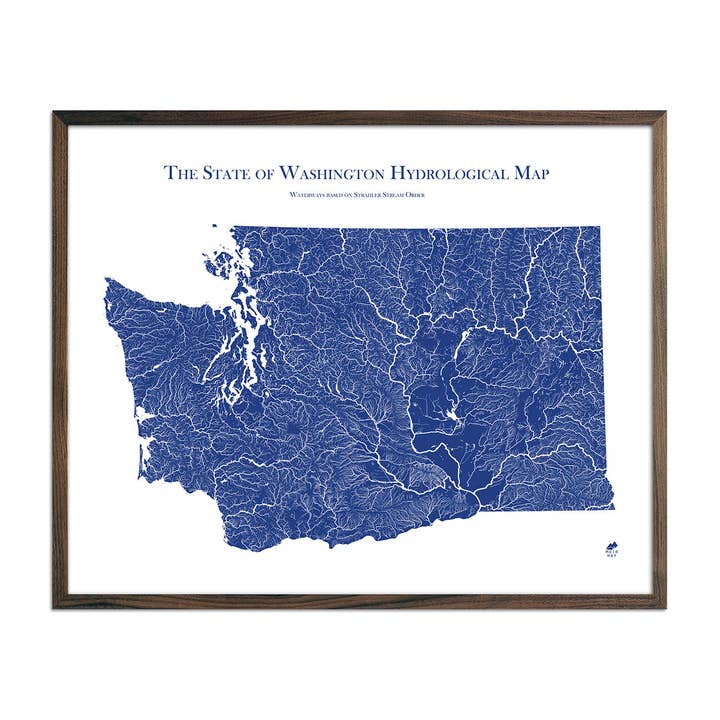 Carte hydrologique de Washington pour la vente par Muir Way