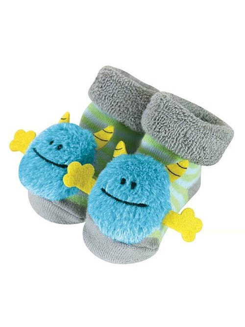 Stephan Baby by Creative Brands - Wholesale Socks - Baby - Rattle Socks - Blue Monster, 6-12 months