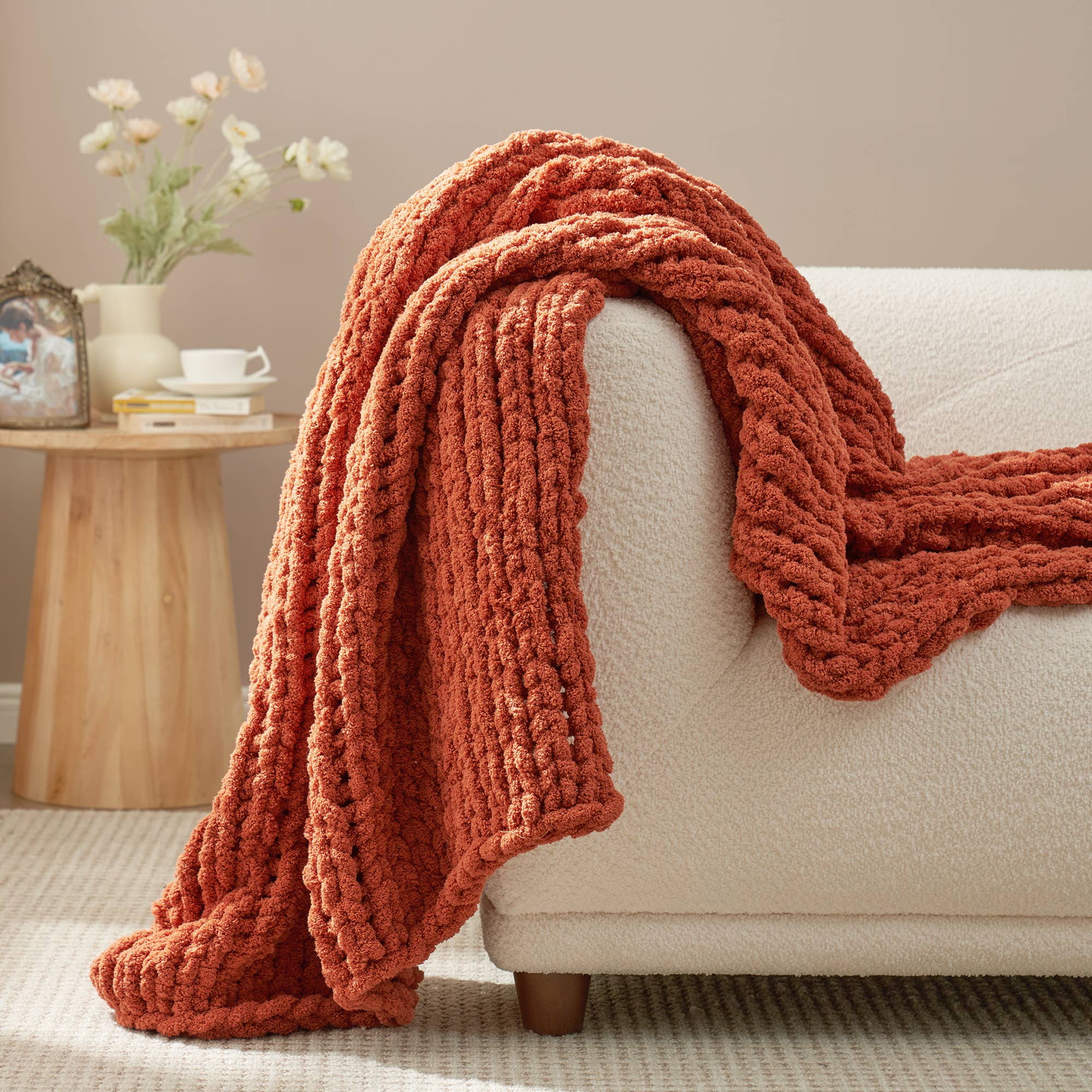 DreamValley - Wholesale Throw Blanket - AH Handmade Chunky Knit Cable Knitted Crochet Blanket15