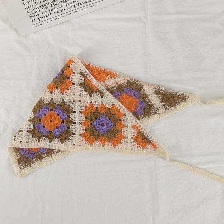 MKS America - Wholesale Bandana - Women's - Cherry Strawberry Floral checkered Crochet Bandana -56colors12