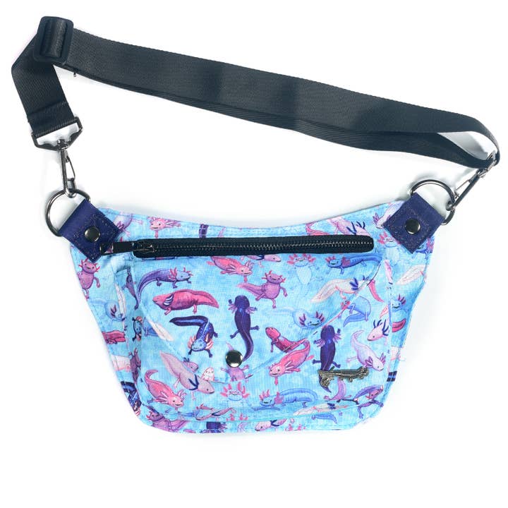 A Lotta Axolotls Lux Hip Pouch for wholesale by Sipsey Wilder