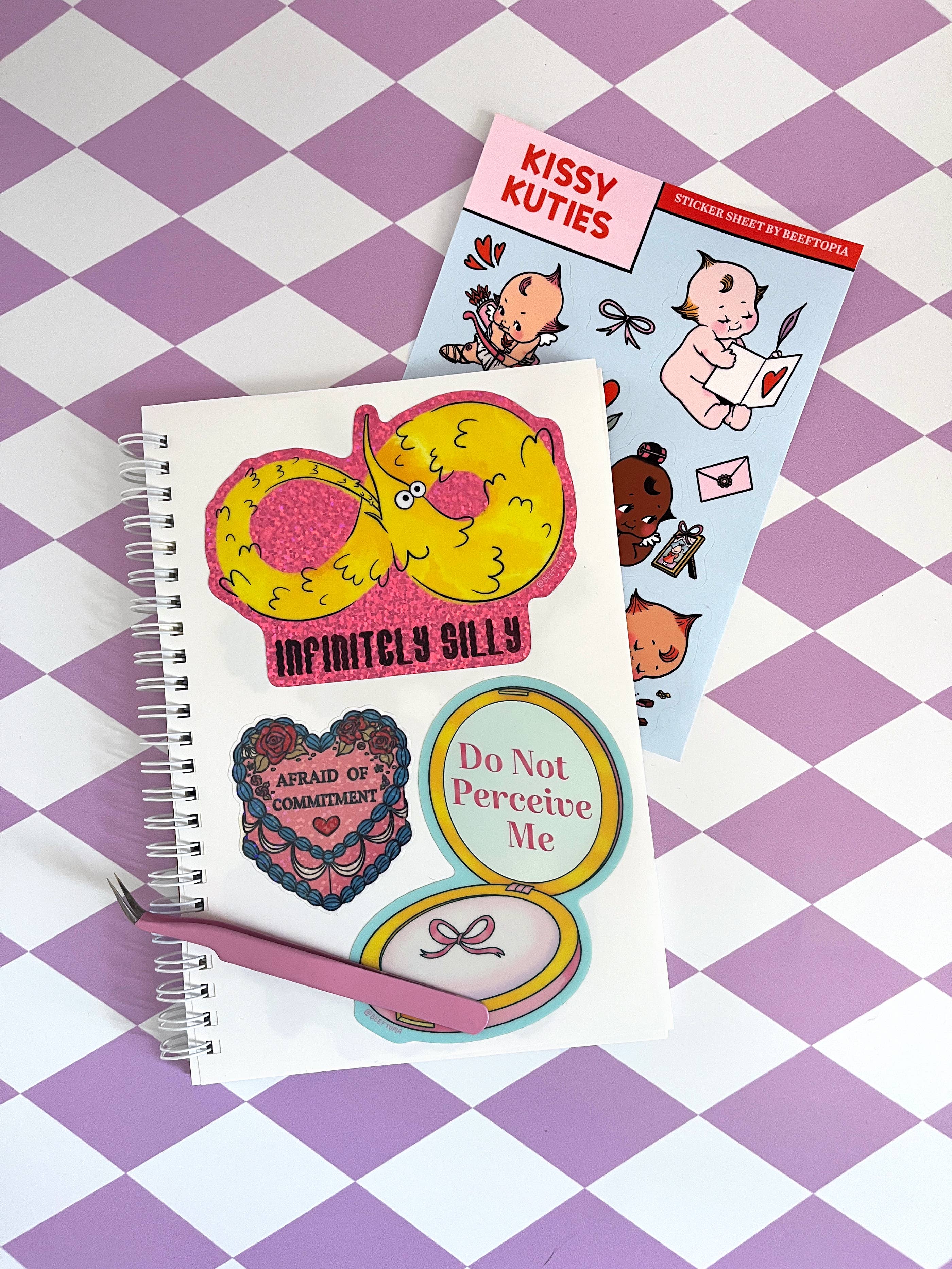 Beeftopia - Vente Cahiers - Livre d'autocollants réutilisables Afraid of Commitment5