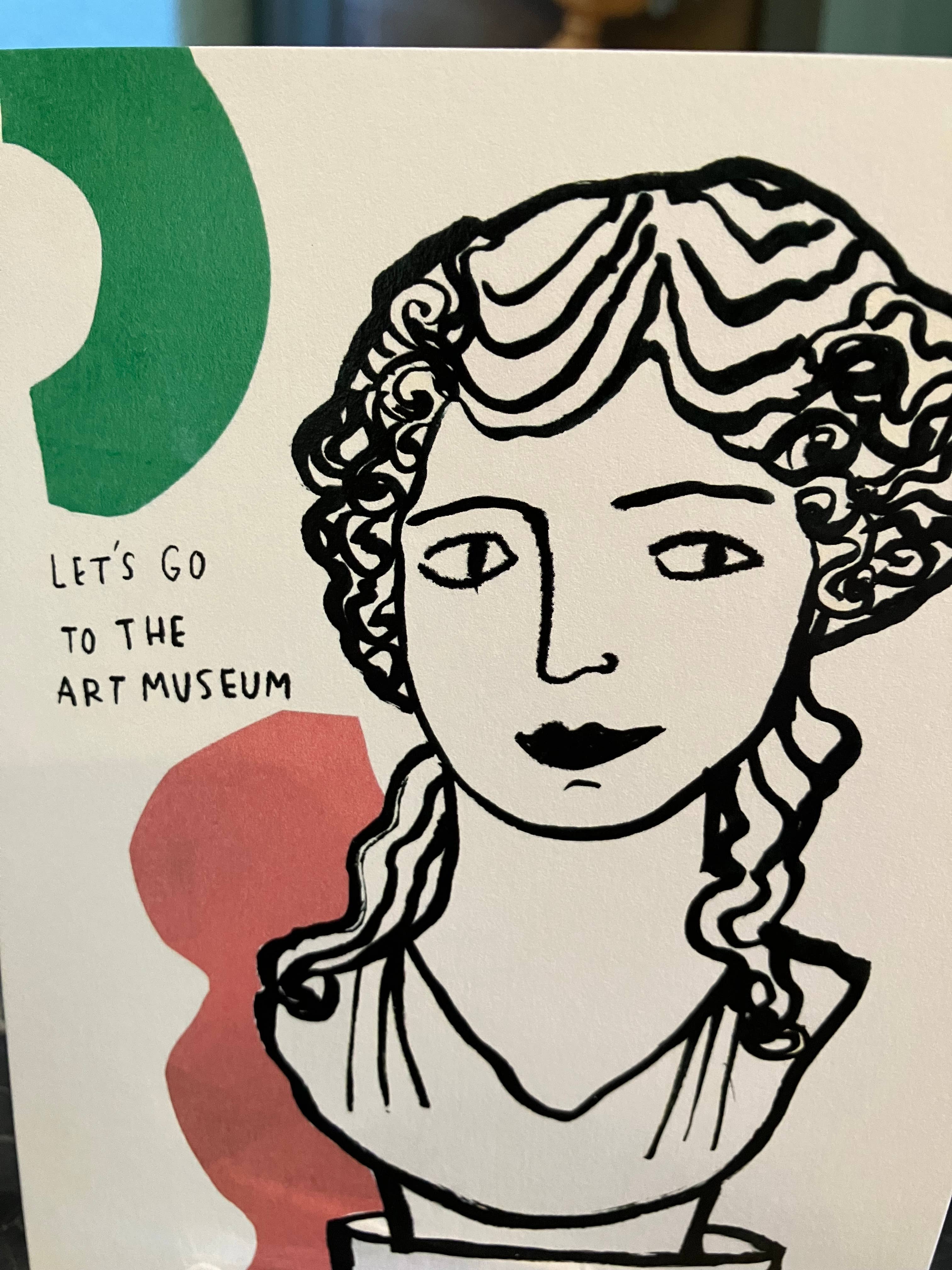 Colleen Harrington Studio - Vente Carte de vœux classique - Carte de vœux A2 - Allons au buste romain du musée d'art8