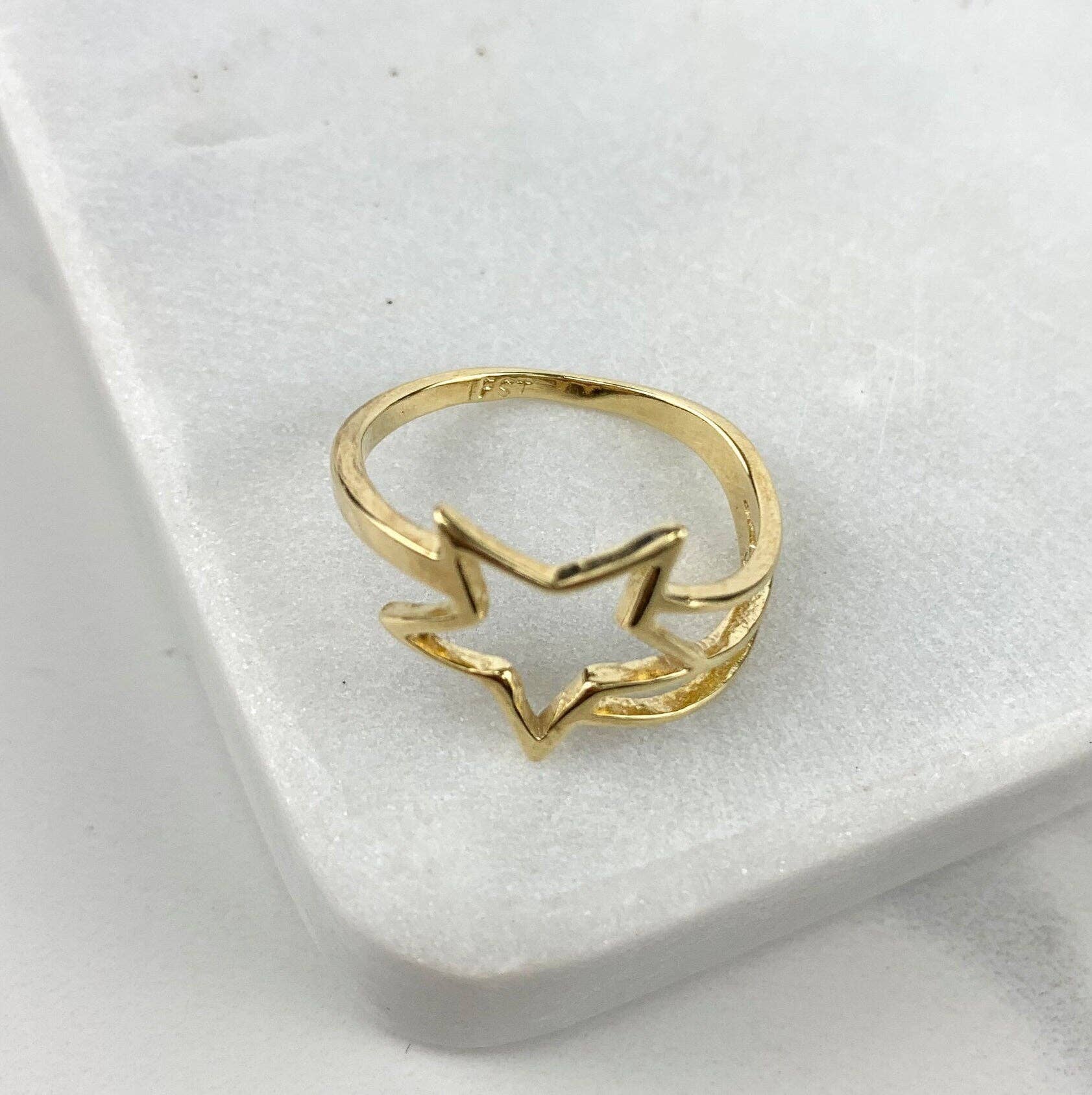 DIJU Jewelry – wholesale  – Adjustable 18k Gold Filled Rings Featuring Designs Parallel, Crown and Star Wholesale Jewelry Supplies3