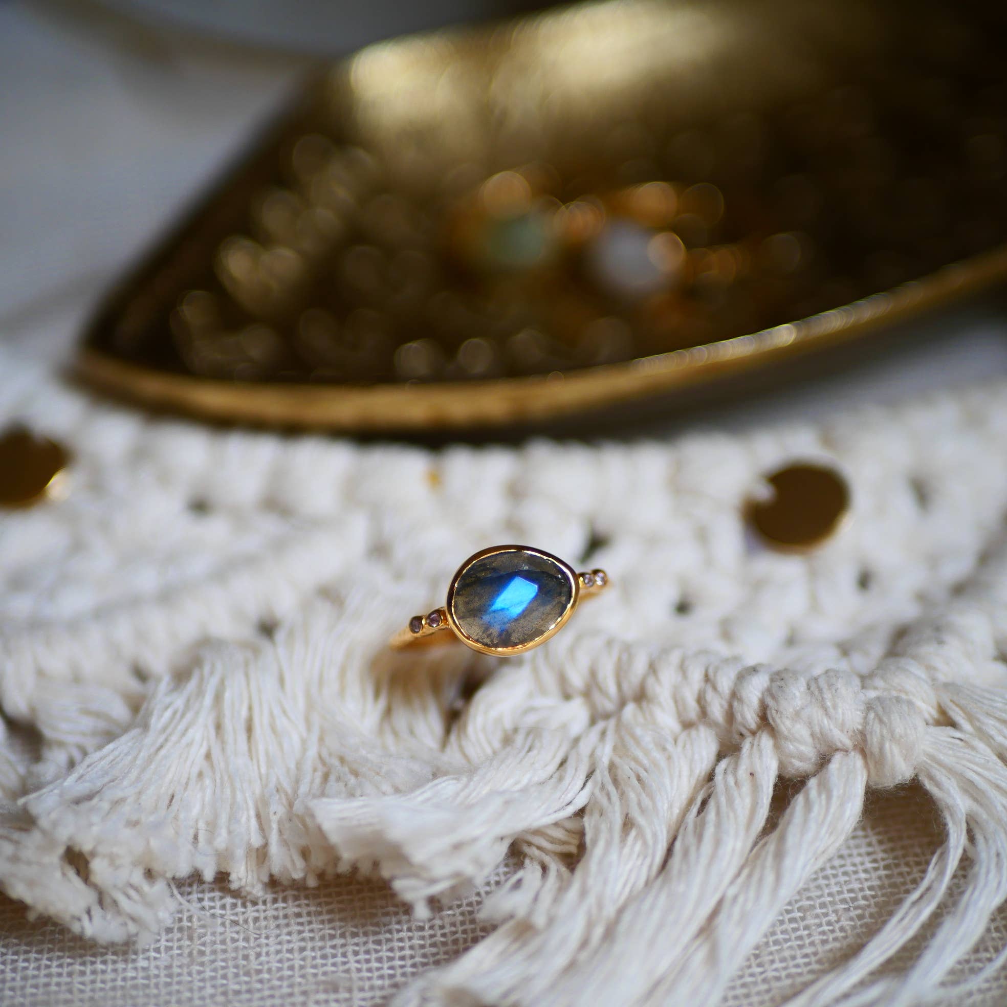 GINANDGER - Vendita all'ingrosso Anelli con pietra singola/solitario - Anello Katha placcato in oro 24K con pietra a scelta7