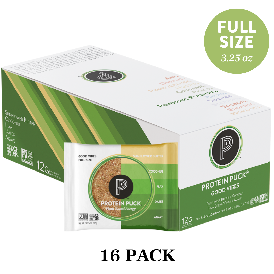 Protein Puck - Wholesale Snack Bar - Good Vibes (Coconut, Almond, Sunflower) (16 - 3.25oz Bars)1