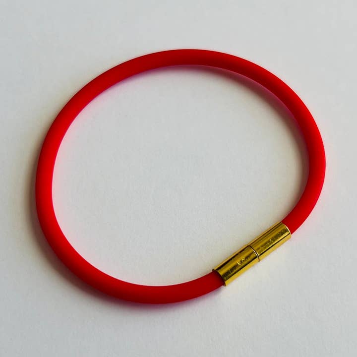 Robyn Fecho Magnético Pulseira de Silicone Soft-Touch - Vermelho por atacado de Unklaspe