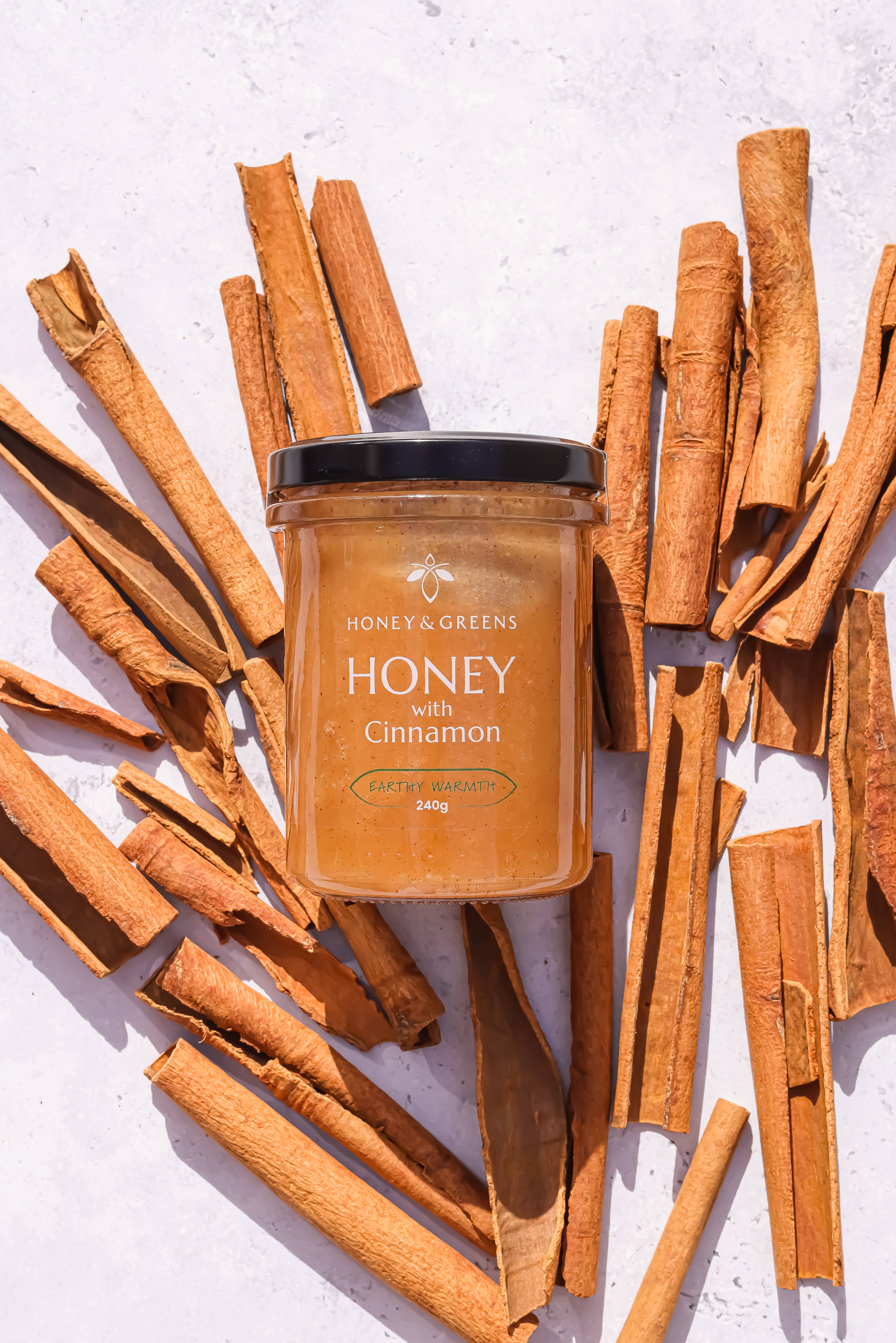 Honey & Greens – wholesale Honey – British Honey with Cinnamon 240g4