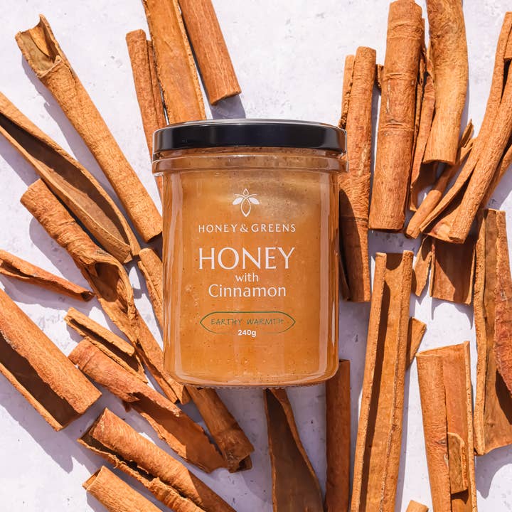 Honey & Greens - Venta al por mayor Miel - Miel británica con canela 240g4