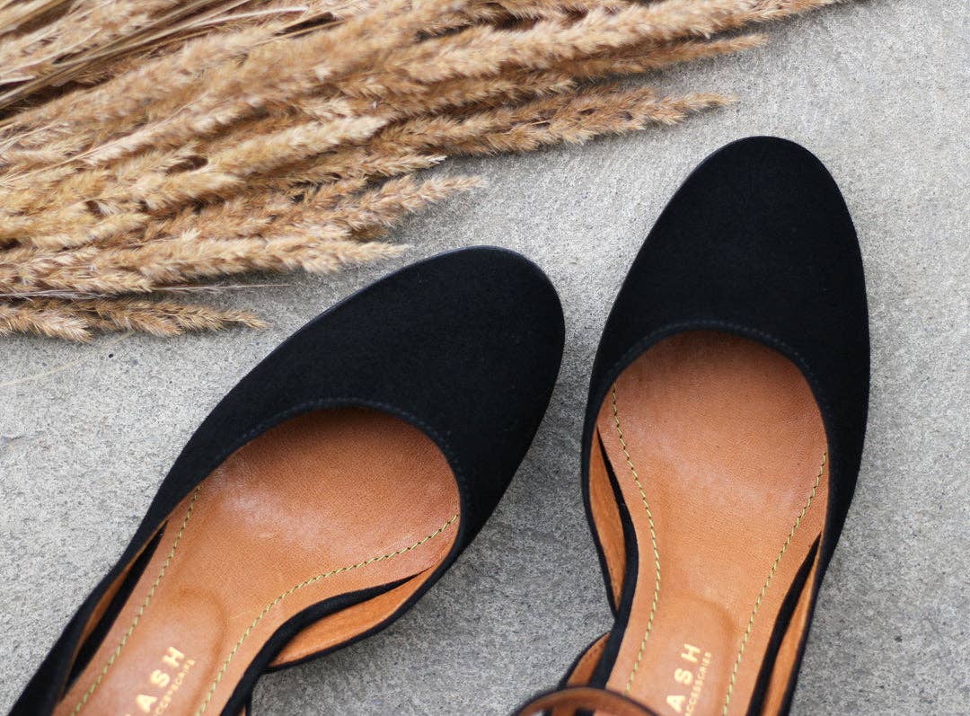 MIUMMASH DAMIAN TOMZIK - Wholesale High Heels - Women's - Handmade Suede heels (6 cm) - Elena - Black 35-423