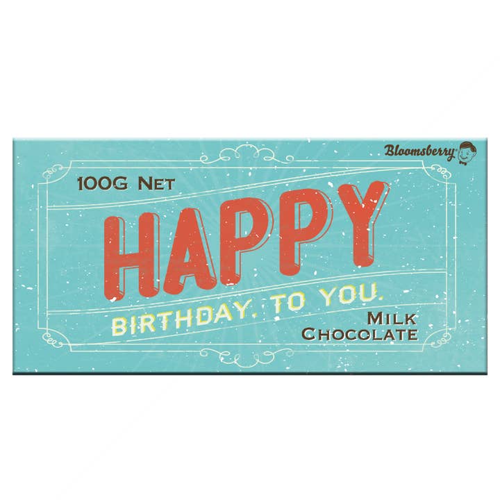 Happy Birthday to You (Milk) Chocolate Bar for wholesale by Bloomsberry