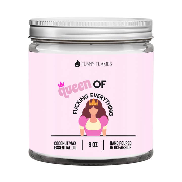 Queen Of F*cking Everything -9oz for wholesale by Funny Flames Candle Co - Les Creme