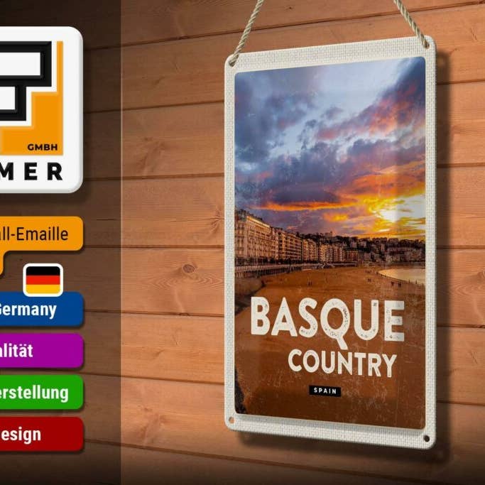 Femer - Wholesale Sign - Basque Country Spain Sunset Sign Travel 20x30 cm Tin Sign2