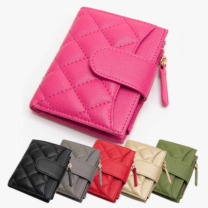 Small Quilted Leather Coin Purse Wallet for wholesale by Fashion City