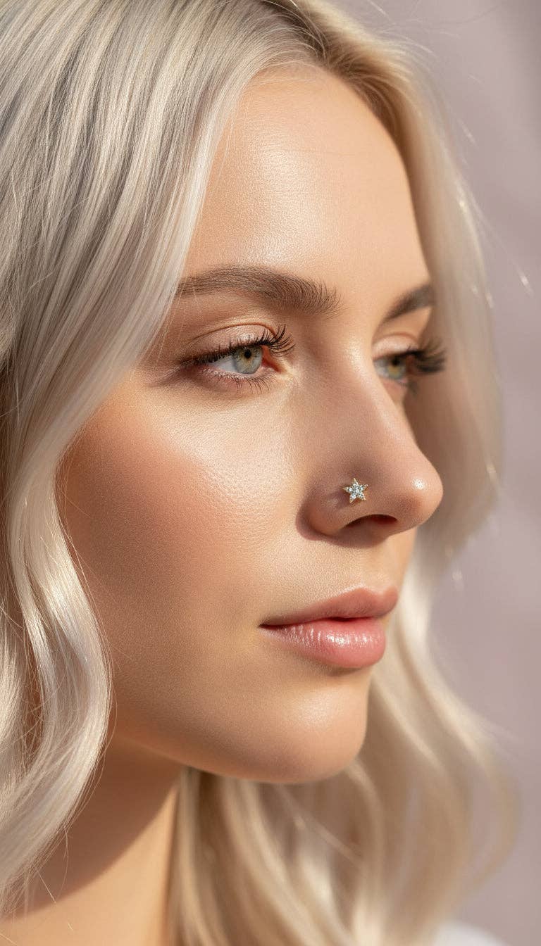 Arya Jewellery Wholesale – wholesale Nose ring – Stainless Steel Star Crystal Nose Ring2