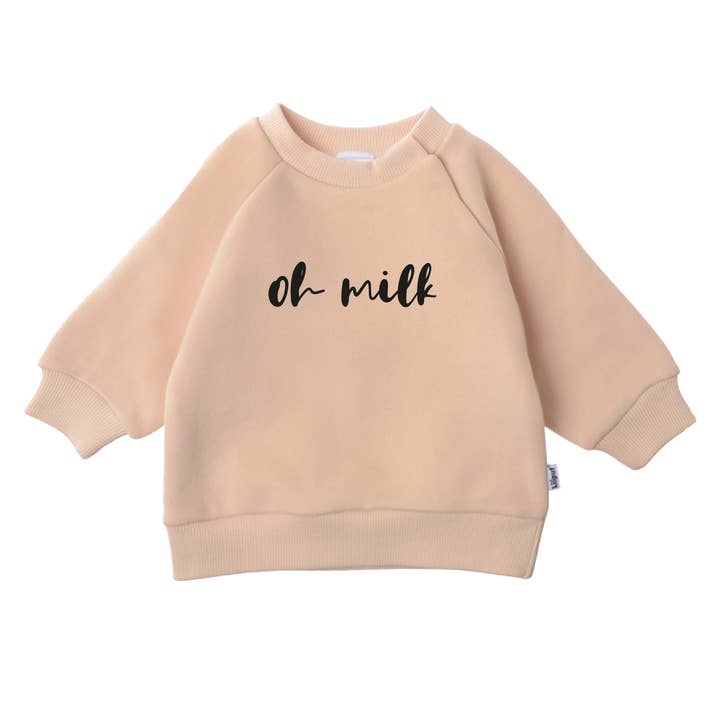 Felpa beige con stampa "oh milk" e ulteriori Risultati per latte vitelli all'ingrosso. Resi gratuiti e termini di pagamento a 60 giorni su Faire in tendenza su Faire.