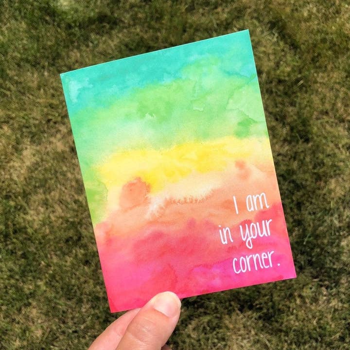 Watercolor Rainbow Supportive Encouragement Card for Friend, Pick Me up Card for Friend, You Got This Card for wholesale by Personal Paper Hugs