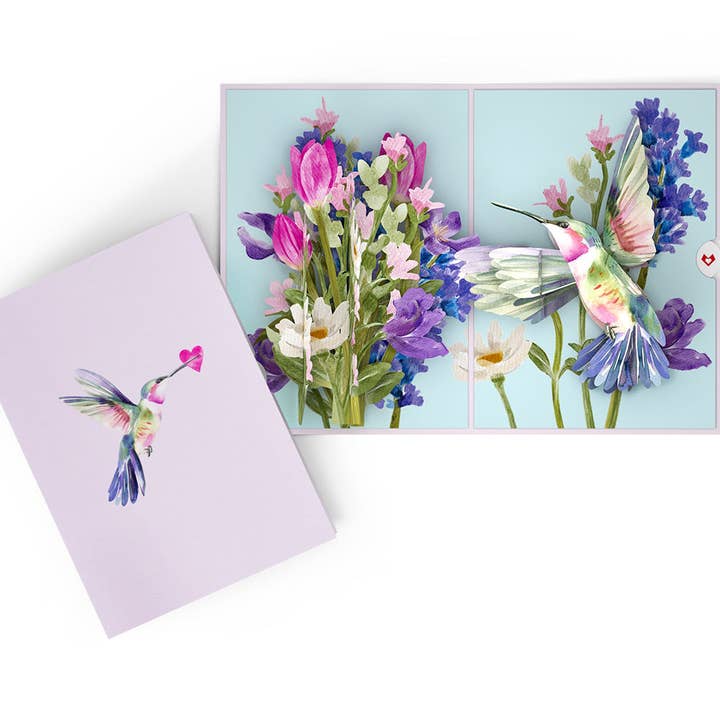 Lovepop Cards - Wholesale Love Card - Love in Bloom Hummingbird 5x7" Pop-Up Card