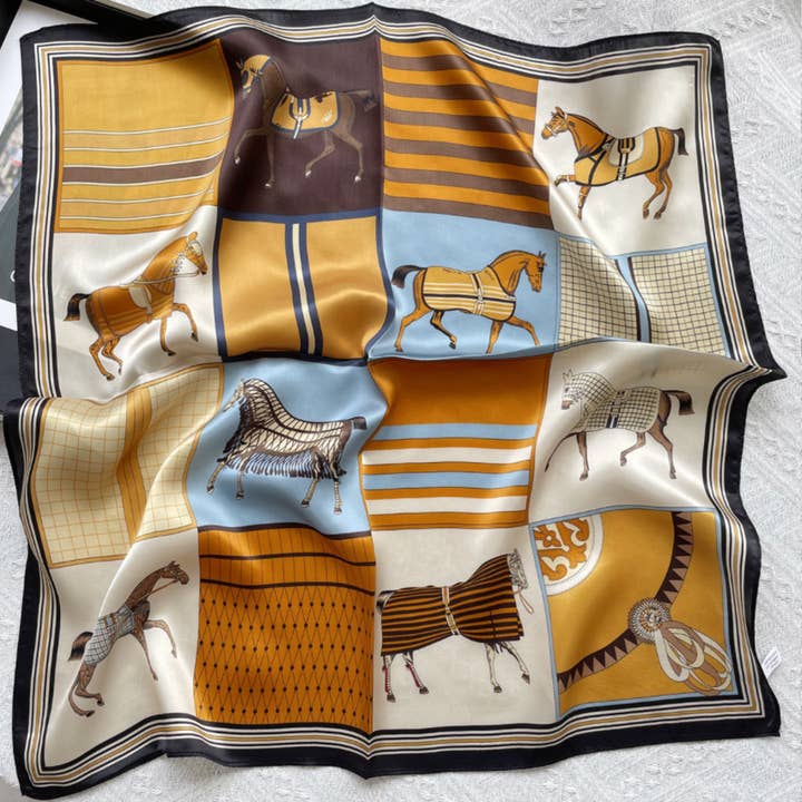 Foulard carré 100 % soie – Imprimé cachemire, floral et abstrait pour la vente par DrifWoo