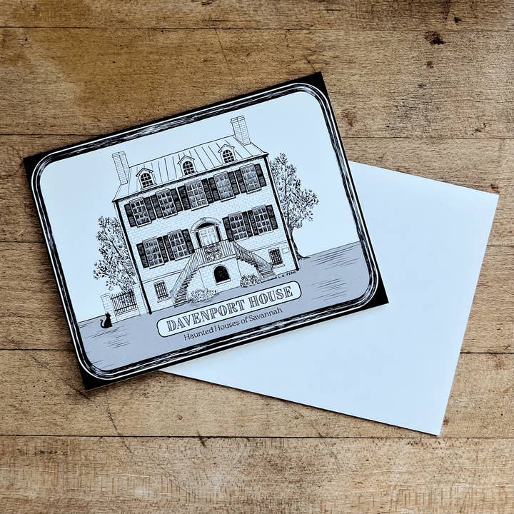 The Haunted Davenport House Greeting Card for wholesale by L. R. Fern