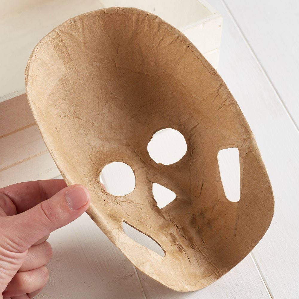 Factory Direct Craft - Wholesale DIY Craft Kit - 7-3/4" Paper Mache Skeleton Mask - Halloween or Gothic2
