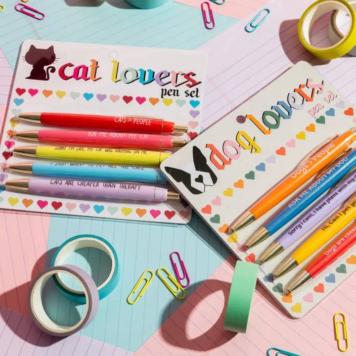 FUN CLUB - Wholesale Pen - PREORDER Cat Lovers Pen Set (cat gifts, cat lovers gifts, funny, pens, pets, stationery)