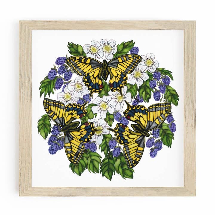 Butterfly Painting Of Yellow Swallowtail, Boho Butterfly Print. for wholesale by Candace Fincher