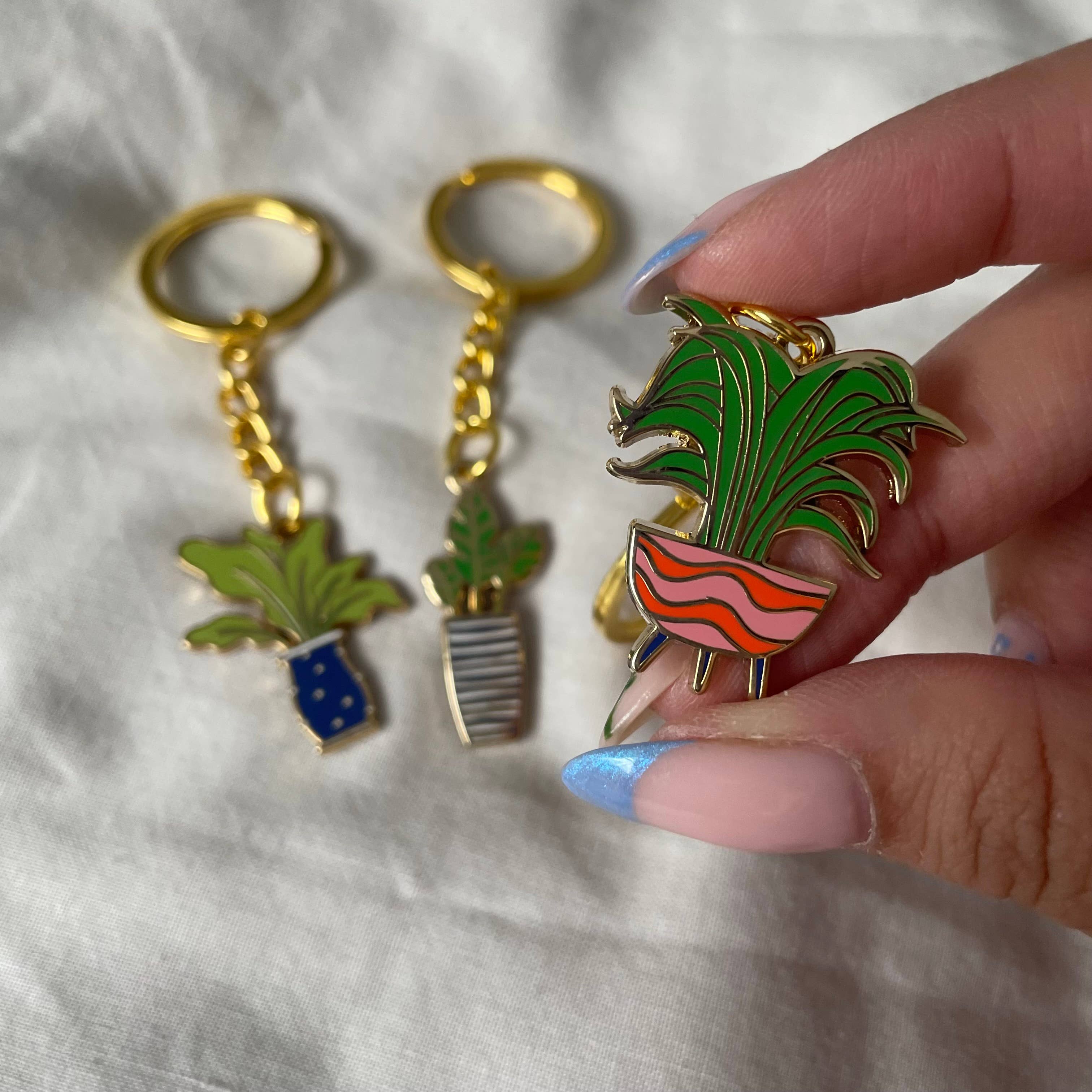 Roshni Desai & Things - Wholesale Keychain - Women's - Plant Keyring Potted Plant Cactus Plant Keyring Enamel Charm7