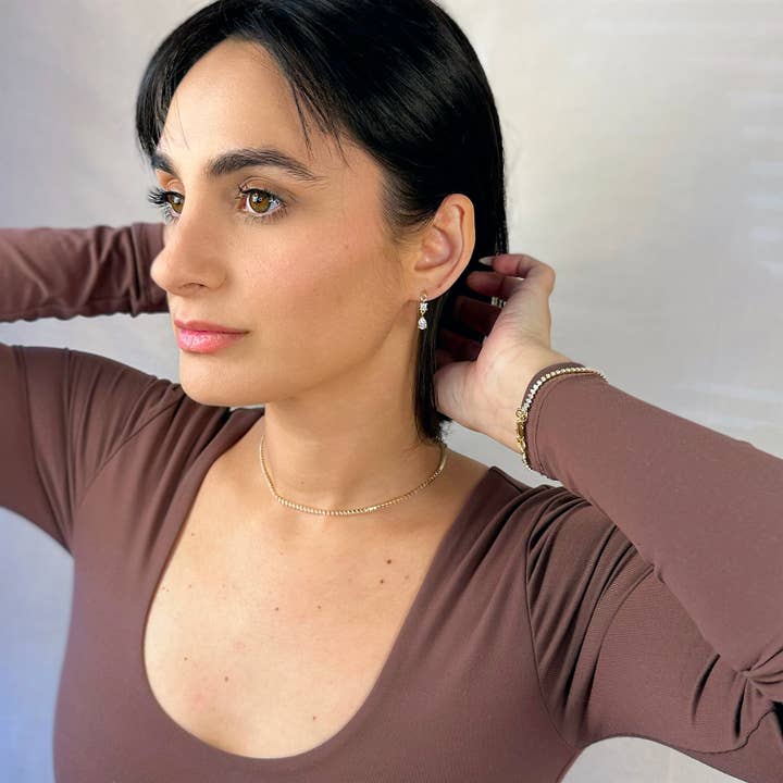 GoldFi - Wholesale Link & Chain Necklace - 18k Gold Filled Marquise Tennis Necklace7