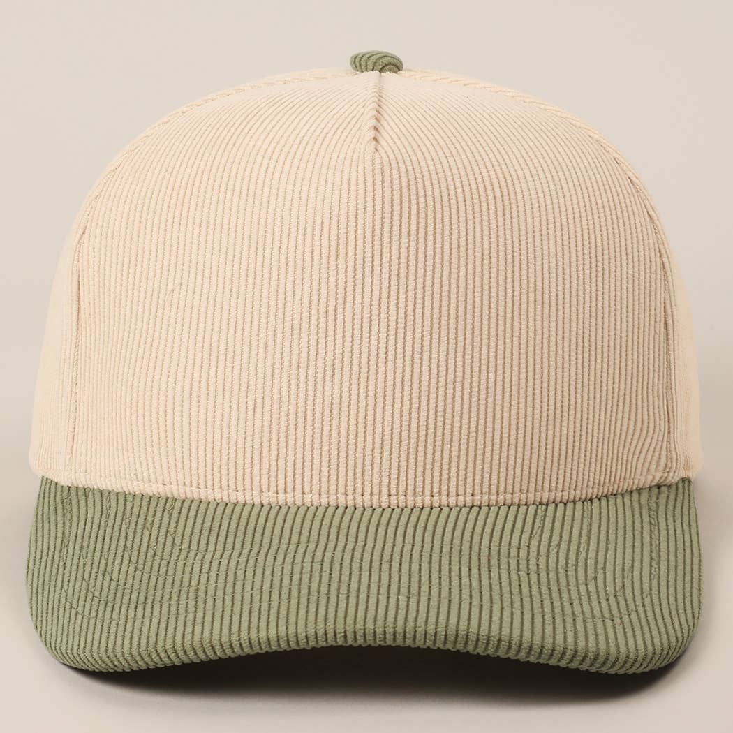 Fashion City - Wholesale Baseball Cap - Unisex - Plain Two Tone Corduroy 5 Panel Trucker Hat16