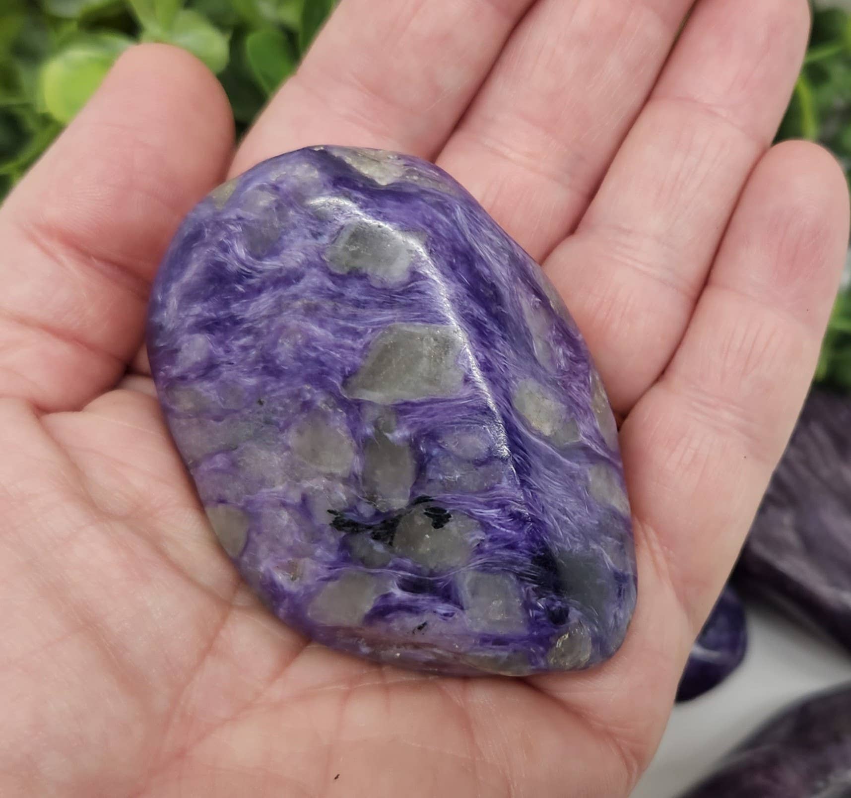 Meraki Gemstones - Wholesale Spiritual Stone/Crystal - Charoite Free Form/Palm Stone/Gallets (1.1lbs/0.5kg)