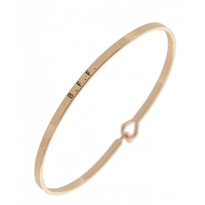 FR3622 B.F.F._Best Friends Forever_3mm Message Brass Bangle for wholesale by 0011 PREMIERE