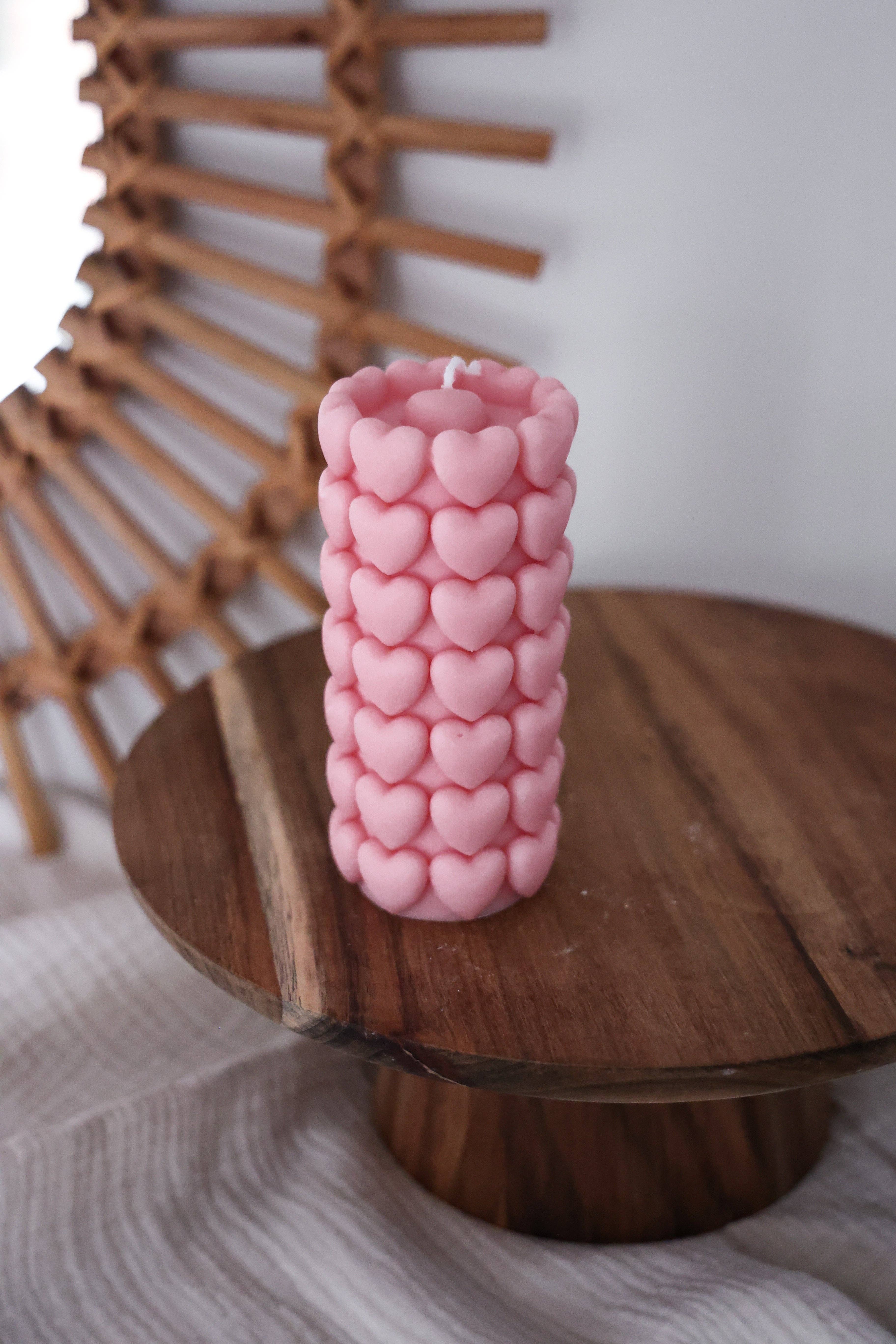 Niki Candle - Wholesale Pillar Candle - Heart Bubble Column3