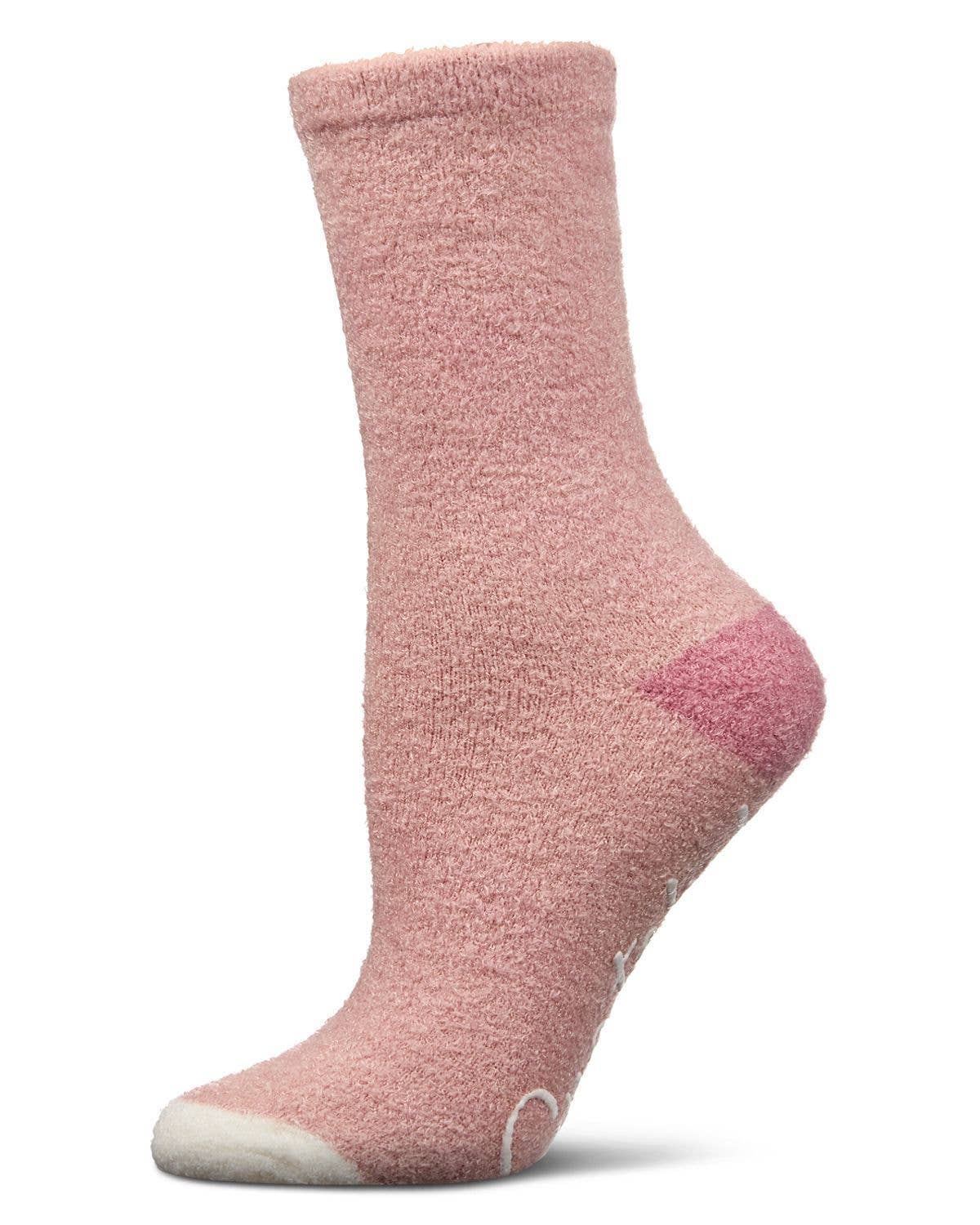 Infinity Classics International Inc. - Wholesale Socks - Women's - Contrast Heel & Toe Non-Skid Aloe Infused Crew4