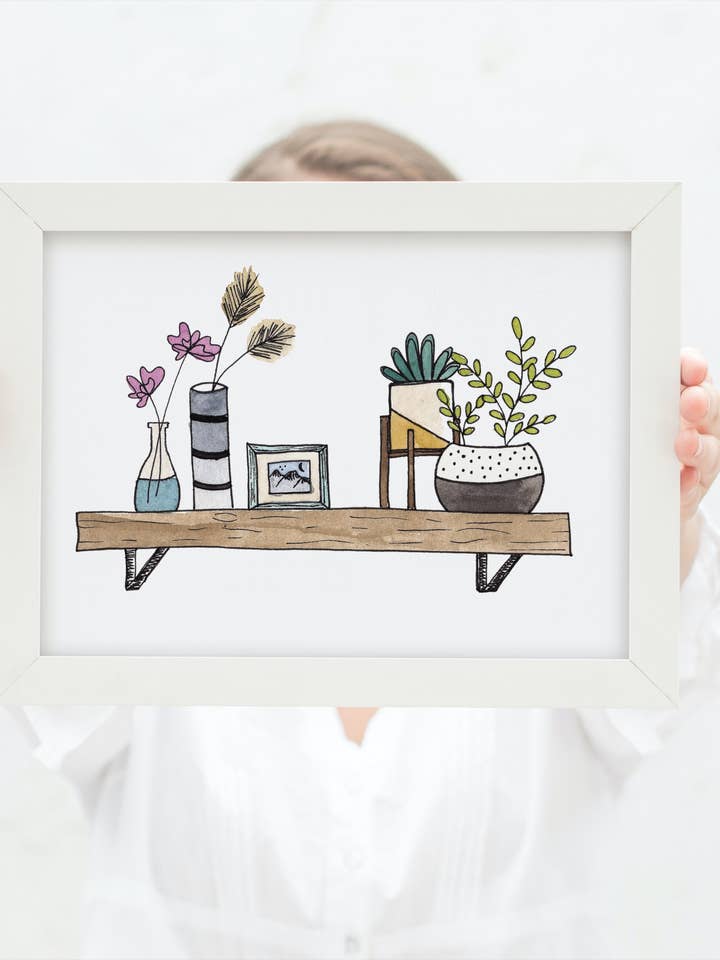 Serie Shelf-Love | Vol. 3 | Impresión original en acuarela para venta al por mayor de Taylor Martone Art